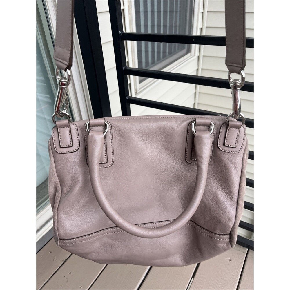 GIVENCHY Women's Crocodile Stamped-Suede Leather Medium Sized Pandora Bag Taupe - Picture 7 of 11